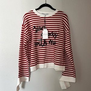 Women’s Run Away With Me English Factory Sweater Brand New with Tags